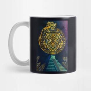 solatzo the aztec calendar in ecopop pattern Mug